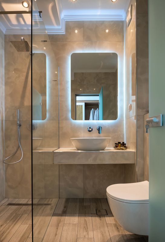 Luxurious Bathroom with Backlit Mirror